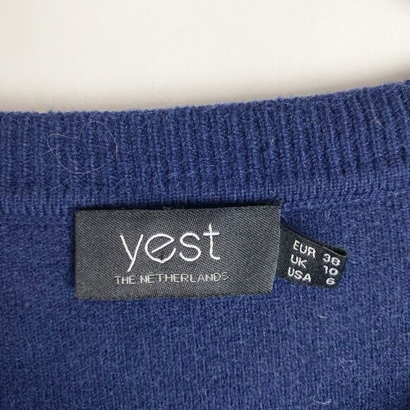 Yest The Netherlands Navy & Sparkle‎ Stripe Crewneck Pullover Sweater Women 6 - Picture 3 of 4